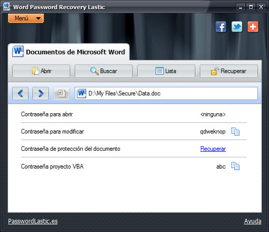 Word Password Recovery Lastic